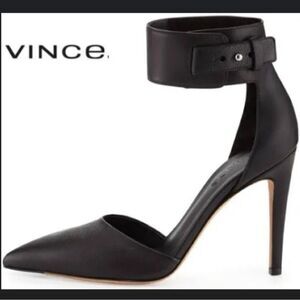 Vince Ada Ankle-Strap Leather Pump in black size 9.5